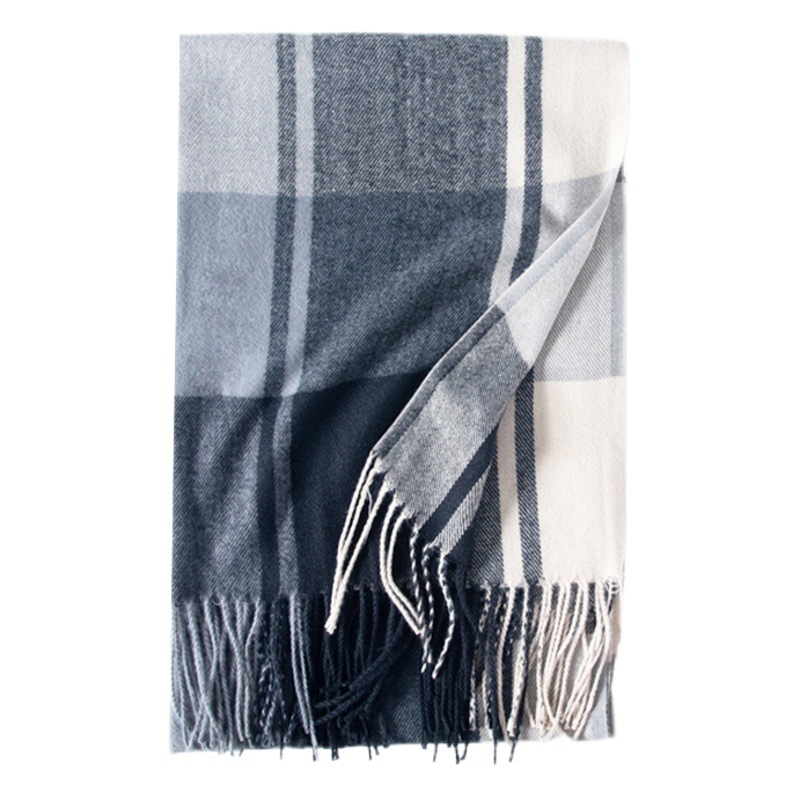 Deqing Siyue Plaid Imitation Cashmere Scarf 2026 New Winter Scarf Women's Shawl Thickened Warm Tassel Scarf