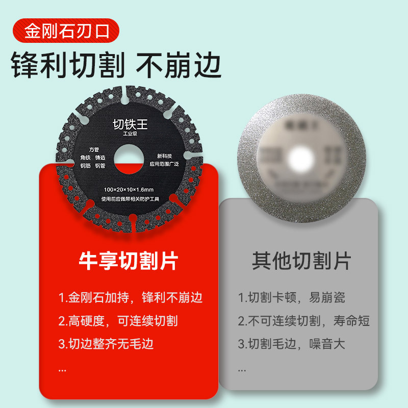 Hoja de corte especial para molino de ángulo Hoja de corte de diamante afilada de alta dureza especial para acero inoxidable