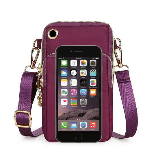Amazon Mobile Bag Women's Bag Vertical Shoulder Crossbody Bag Nylon Oxford Cloth Shoulder Bag Zipper Coin Purse bags