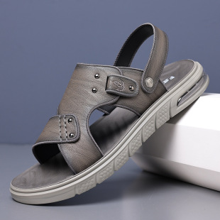 Beach shoes men's 2024 summer non-slip outdoor sandals slip-on driving lightweight breathable casual shoes one-piece delivery