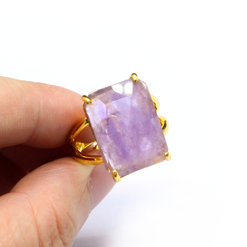 11g Weight Open Rings Classification Adjustable Ring Size 1 Piece Quantity Holiday, Daily Occasion natural stone Material Geometric Pattern Unisex Gender Simple Style, Classic Style Style Simple Style Classic Style Geometric Natural Stone Open Rings In Bulk 8
