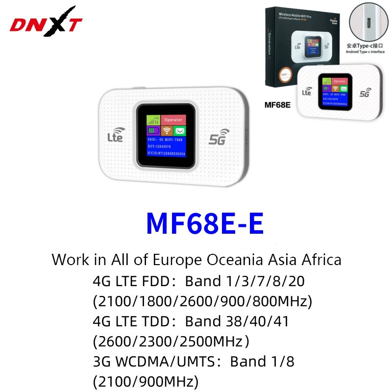 Портативный Wi‑Fi MF68E 4G LTE, Qualcomm 8916, цветной экран, батарея 3000 мА·ч