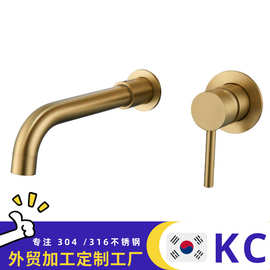 跨境外贸预埋暗装洗脸盆入墙式304不锈钢冷热卫生间洗面盆水龙头