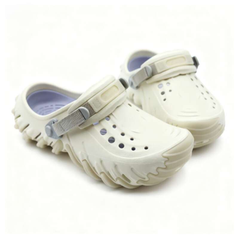 2025 New Croc Shoes Corrugated Tank Shoes Soft Sole Men's and Women's Outdoor Beach Shoes Baotou Slippers