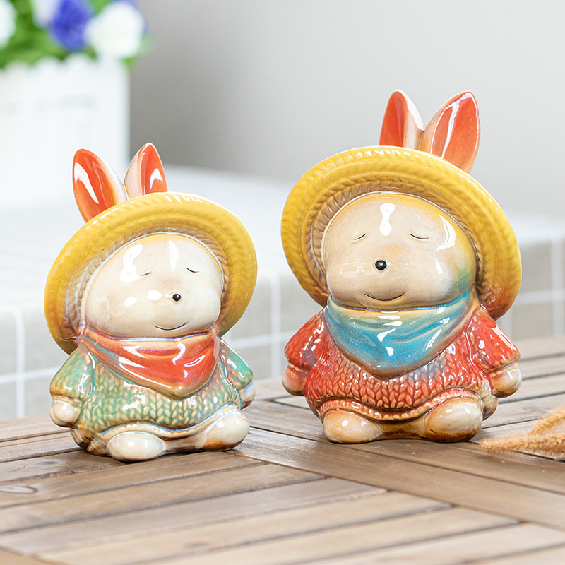陶磁器工芸品サンプルルームデザインソフト装飾品超萌え創意家庭テレビキャビネット貯金箱