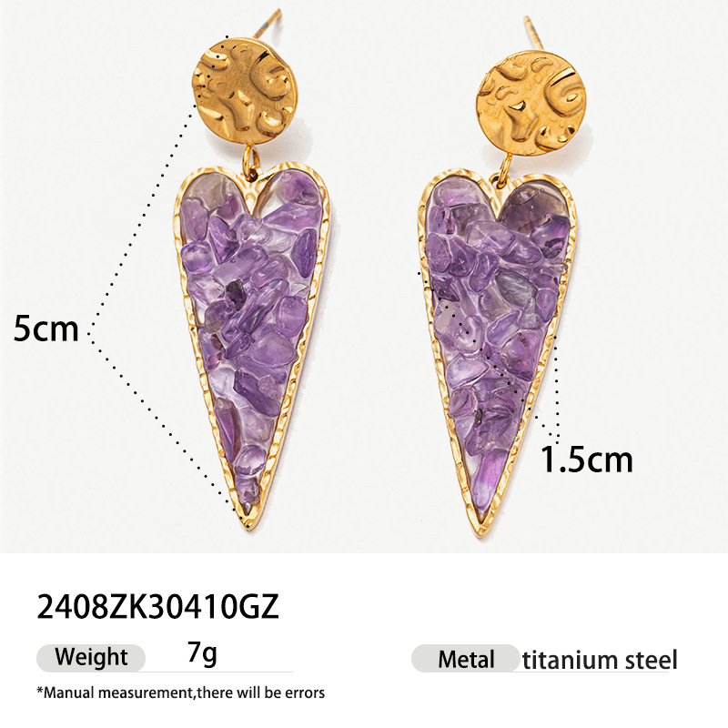 Taina pendientes de resina de piedra natural ojo de tigre pendientes de piedra de nicho femenino diseño pendientes de cristal diamantes estilo europeo y americano