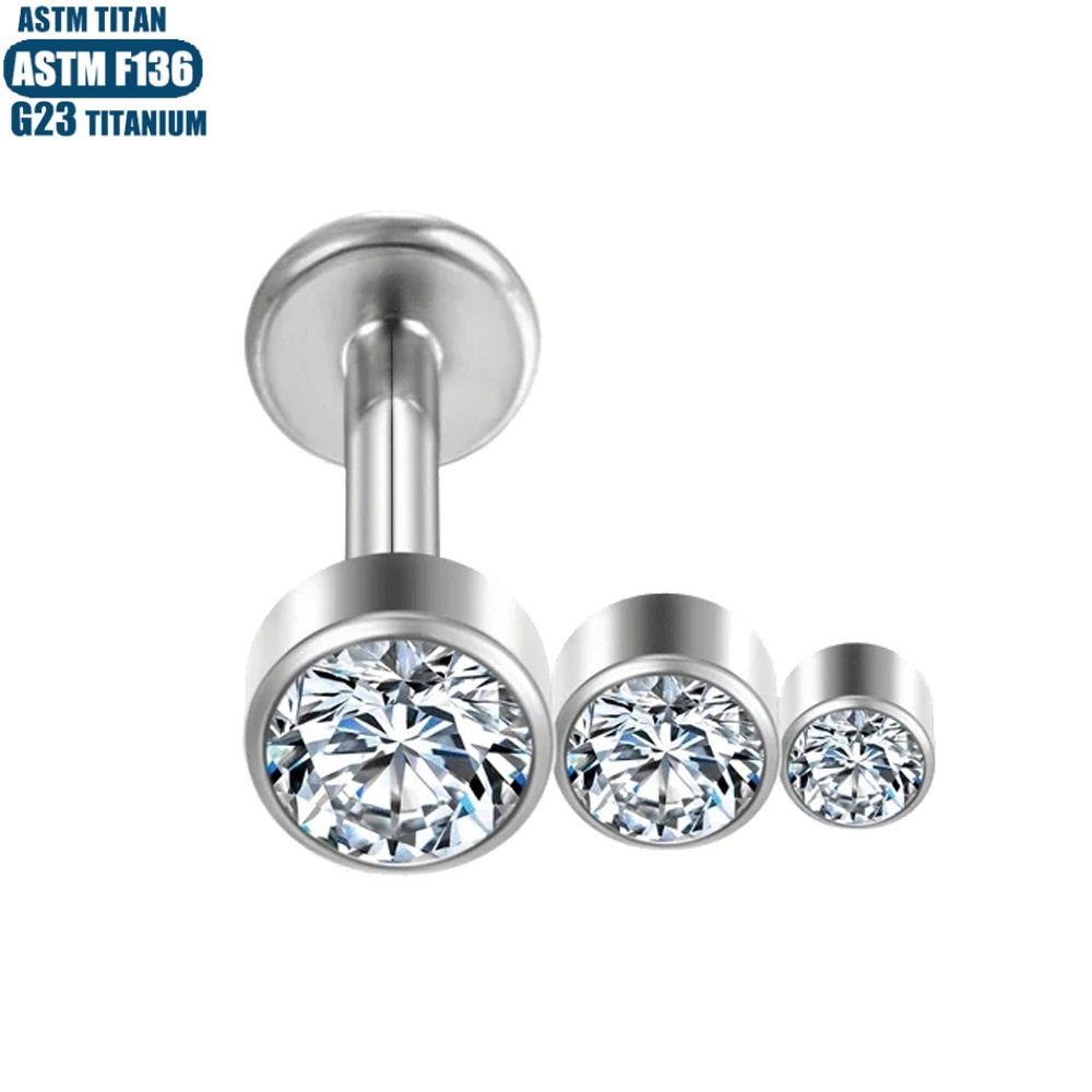 Labret piercing jewelry detail image
