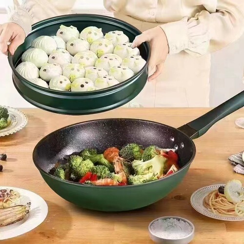 Internet celebrity Maifan stone wok queen pot non-stick pot household wok multi-functional pan soup steamer