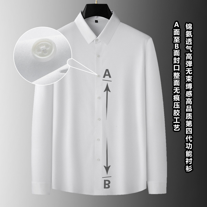 Spring and Autumn New Solid Color Short-sleeved Shirt Men's Summer Business Casual Shirt Plus Size Men's Shirt Top