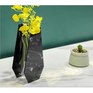 Acrylic Nordic Style Marble Pattern Home Decorative Vase Suitable for Living Room Dining Table Office Hotel