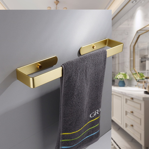 Hole-free bathroom space aluminum towel rack gold kitchen tissue holder set towel bar bathroom accessories