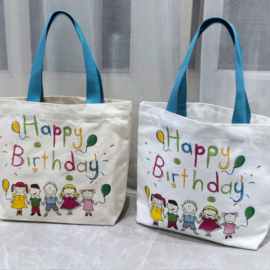 伴手礼手提袋帆布包生日开学季周岁儿童礼品袋卡通便当包定logo