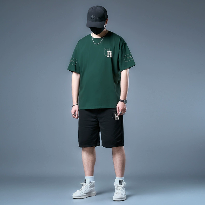 73788-Лиловое? Actually need translate: The input seems product title: "73788-Little Triangle Frame P231-Black-701 Short T Black 705 Set Trends Large-size Men's Casual Set"