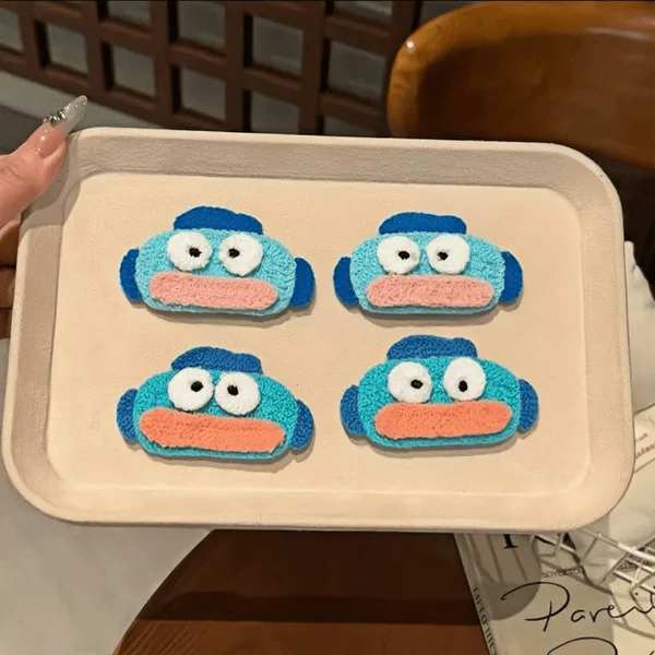 Funny and quirky fish-themed hair accessories: cute cartoon plush bangs stickers for girls, perfect for tidying up stray hairs, fun hair decorations for students