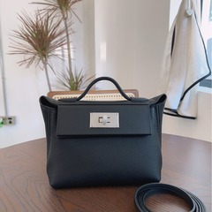 2424mini新型ギョーザ凱莉包頭層牛革翼斜め掛けシングル肩手持ちダブル肩