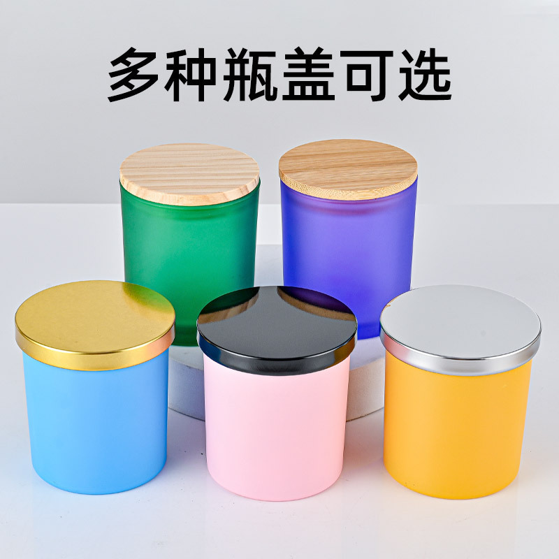 ステンドグラスキャンドルホルダーカップ木製蓋竹蓋キャンドルカップ空のカップシンプルな家族の装飾品アロマセラピーガラスカップガラス瓶|undefined
