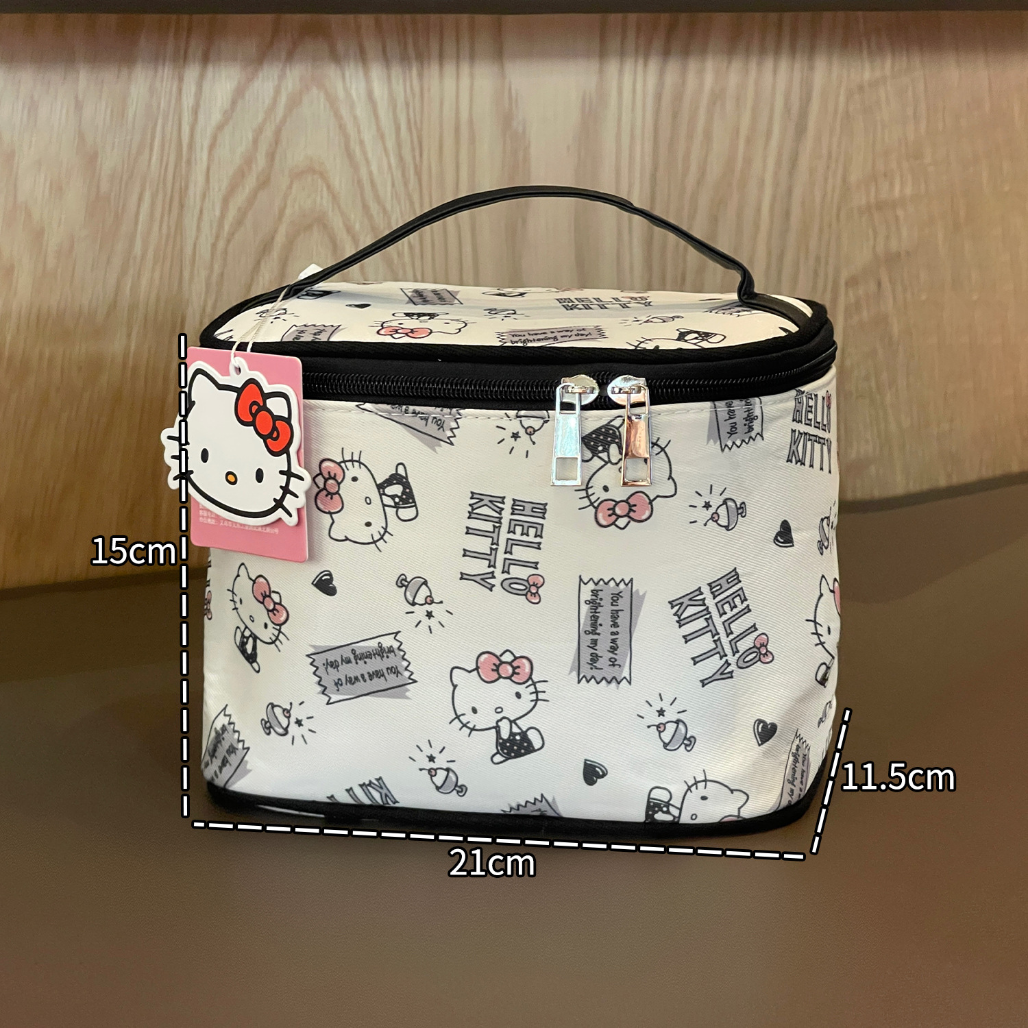 Bolsa de maquillaje de mujer gran capacidad adorable Kitty bolsa de almacenamiento bolsa de viaje portátil bolsa de lavado bolsa de almacenamiento de cosméticos