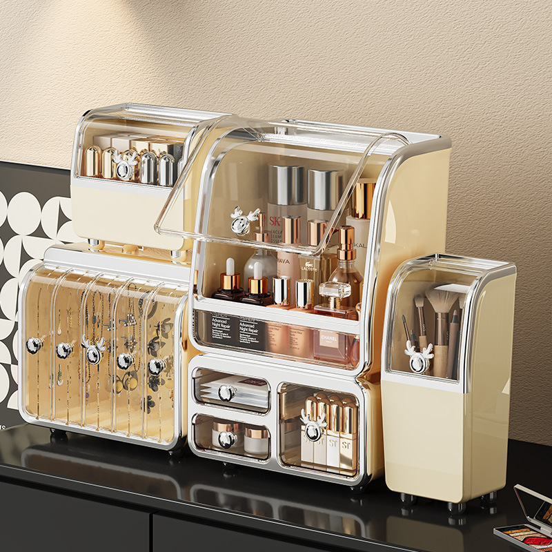 Cosmetic Storage Box Transparent Desktop Organiser For Vanity_voghion.com