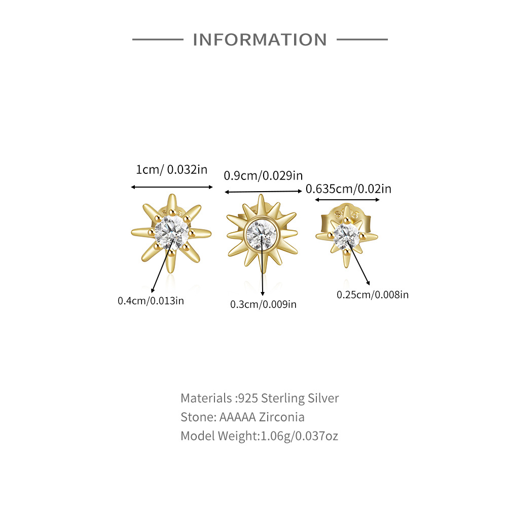 3g Weight Hoop Earrings, Ear Studs Classification 1 Set Quantity Daily Occasion 925 Sterling Silver Material Star, Butterfly Pattern Women's Gender Plating Design Simple Style Style 1 Set 925 Sterling Silver Star Butterfly Hoop Earrings Ear Studs 6