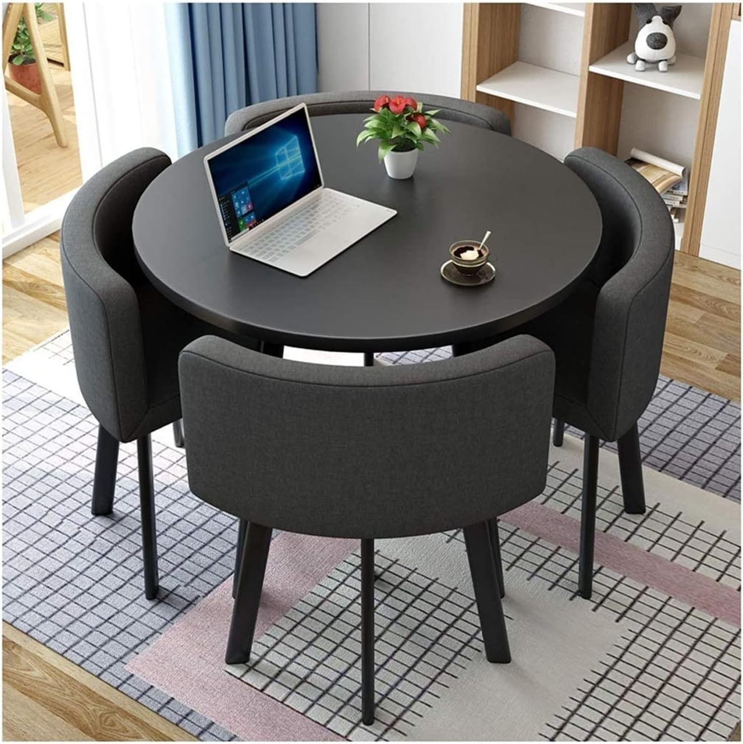 Simple Recepción y negociación pequeña mesa redonda mesa de recepción negociación reunión mesa de invitados y silla traje Oficina área de descanso mesa y silla combinación