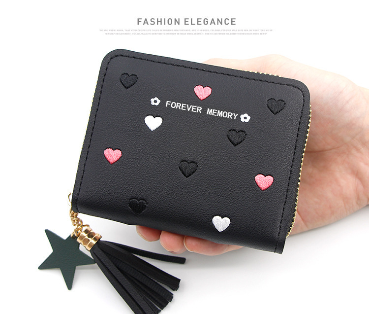 Women's Heart Shape Pu Leather Ornament Zipper Coin Purses display picture 6