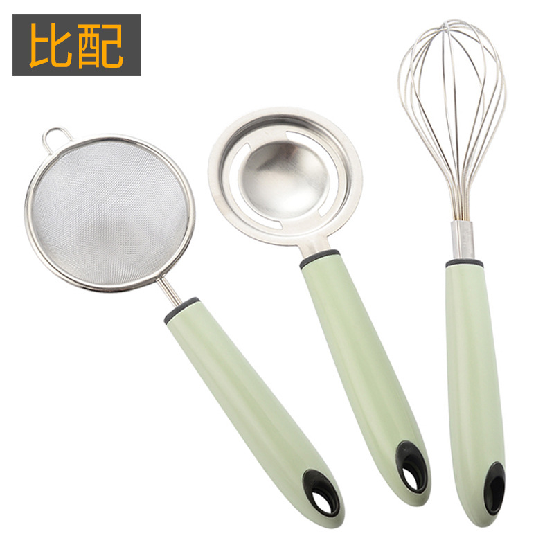 婴儿辅食不锈钢蛋清蛋黄分离器打蛋过滤漏勺宝宝蒸蛋烘焙工具套装