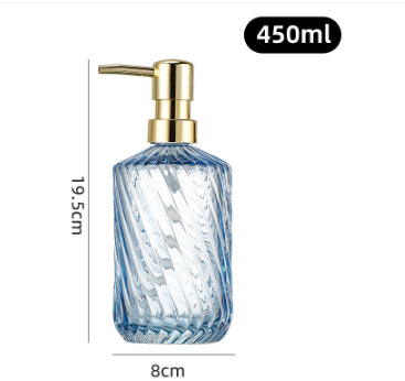 Amazon 400ml botella de champú de vidrio transparente diamante desinfectante de manos botella de jabón líquido de baño botella de vidrio