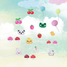 娜样可爱卡通刺绣布贴发夹发饰DIY装饰贴衣服辅料蘑菇补丁贴熨烫