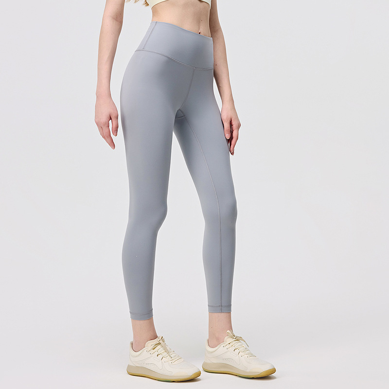 Pantalones de gimnasio de cintura alta y caderas para mujeres desnudas absorben la humedad y transpirables 24 "Pantalones deportivos elásticos image 8