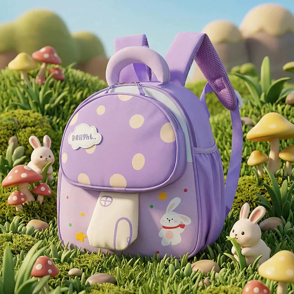 Kindergarten School Bag for Boys and Girls, Cute for 3-5 Year Old Toddlers, Lightweight Small Backpack, Small Mushroom Children's Backpack