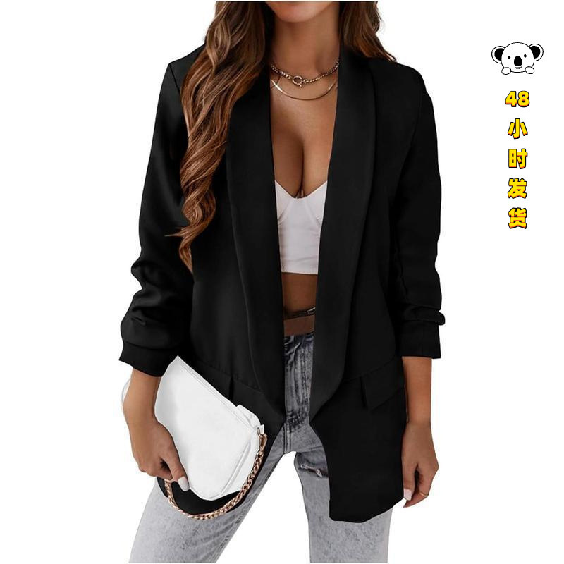 F 77003 Autumn Solid Color Blazer Jacket F 77003 Autumn Solid Color Blazer Jacket