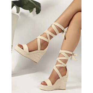 F 36970 Strappy Wedge Sandals �����¸���Ь ���R�d�羳�W����