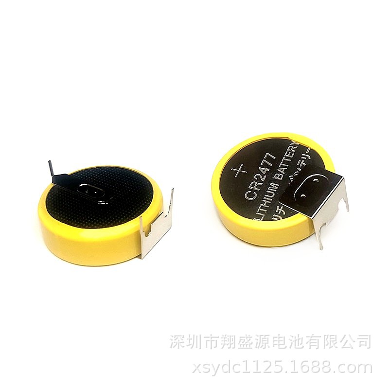 专业厂家CR2477常规卧式靠边三脚贴片焊脚电池3V全新A品CR2477