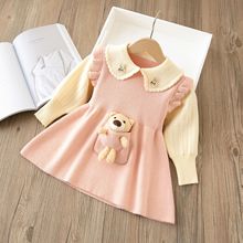 女童毛衣连衣裙卡通小熊儿童毛衣连衣裙