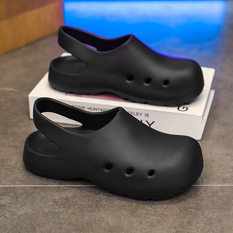 Women's Solid Color Closed-Toe Non-Porous Clogs Nurse Operating Room Cleaning Work Slippers Outdoor Non-Slip Casual Sandals