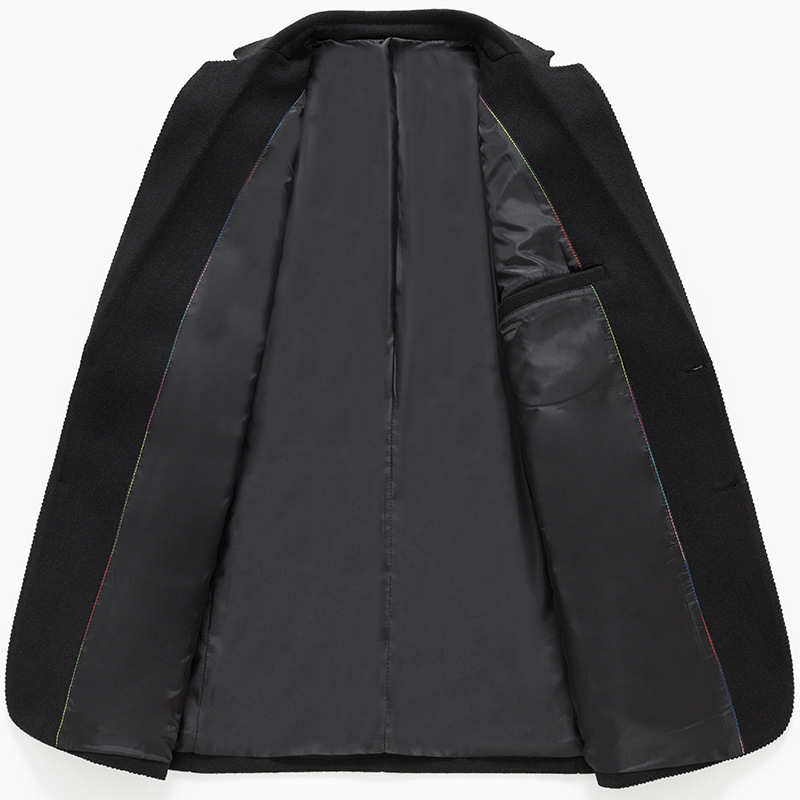 2023 Otoño e Invierno traje de hombre de lana abrigo de hombre traje de lana pequeño traje negro casual de hombre solo traje de hombre