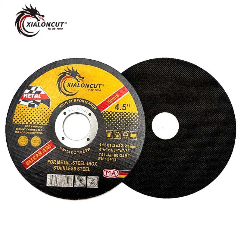 Fabricante exporta cuchilla de corte de acero inoxidable metálico 115, cuchilla de corte de muela abrasiva de 4.5 pulgadas, ultrafina de doble malla 115x1.2x22