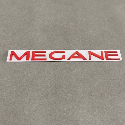 trunk letter emblem, Car logo - standard-meganemetallic-red