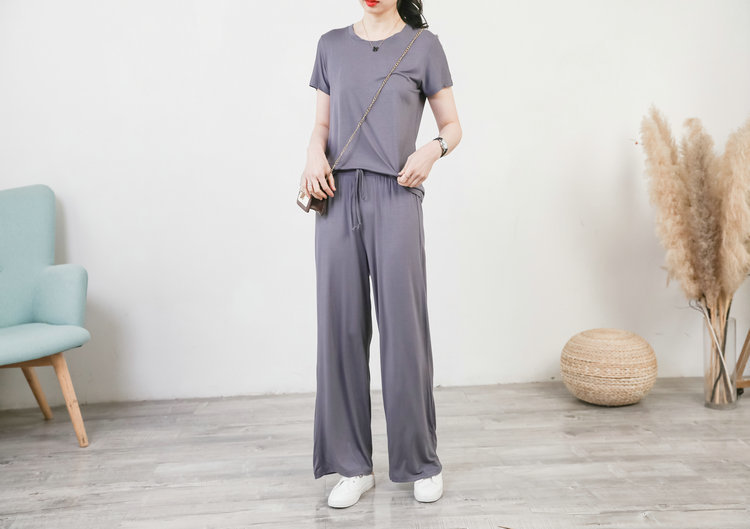 Women's Simple Style Solid Color Modal Pants Sets display picture 2