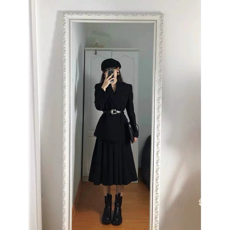 2024 Fréi Fréijoer Neit High-End Klengt Kleed Promi Professionellt Hepburn Stil Kostüm Set Rock Zwee-Deeleg Set_voghion.com