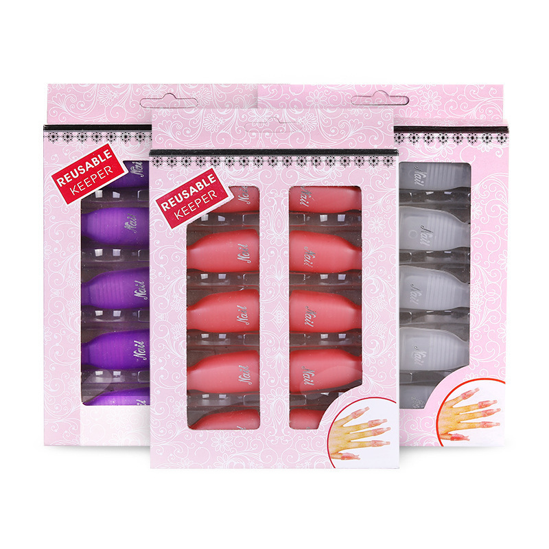 Manicure Tools, Nail Polish Remover, Finger Cots Instead of Tinfoil Nail Polish Remover Clips, 10 Pieces in a Box, Multiple Colors Available
