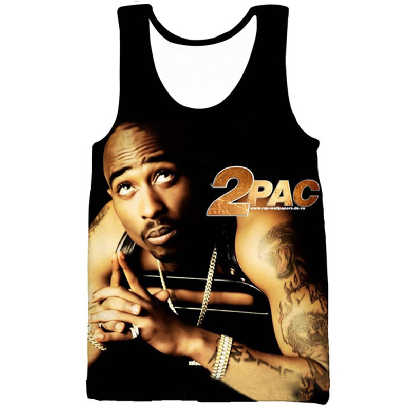 Cross-border summer Europe and the United States large size men's 3d HD printing rock rapper series vest jacket manufacturers batch