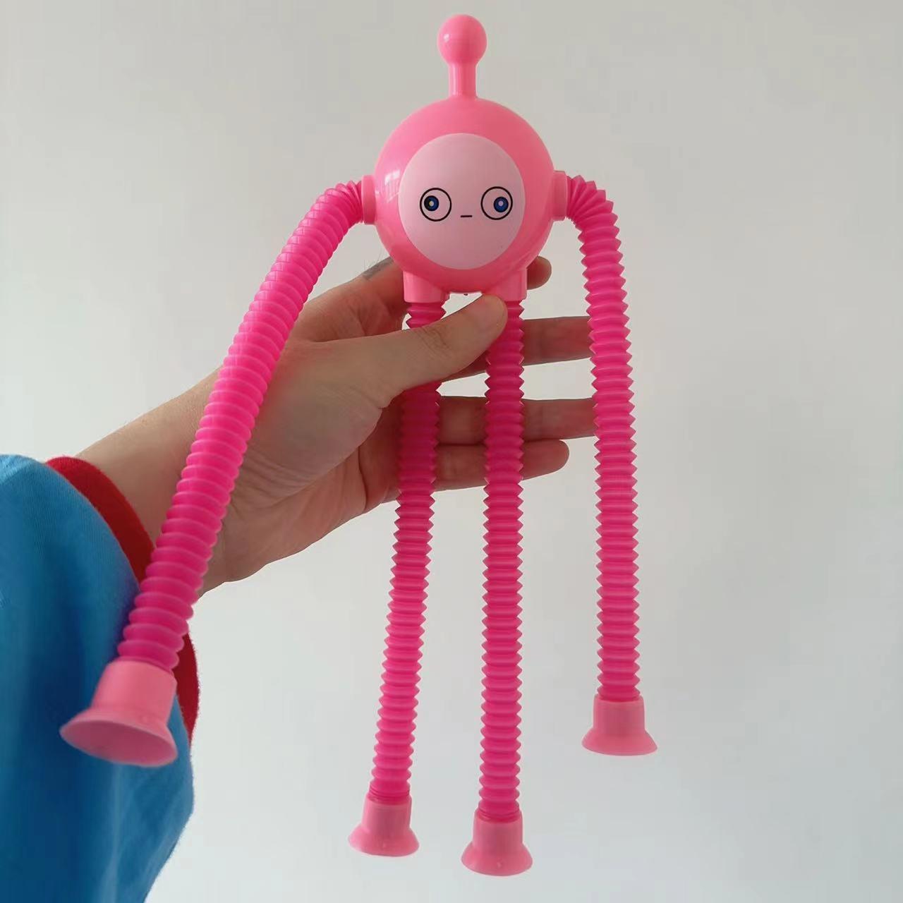 Tubo telescópico al por mayor dibujos animados lindo rompecabezas huevo fiesta descompresión juguete aburrido descompresión artefacto ventosa tubo tirón