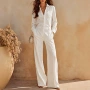 新款高腰跨境秋冬阔腿裤