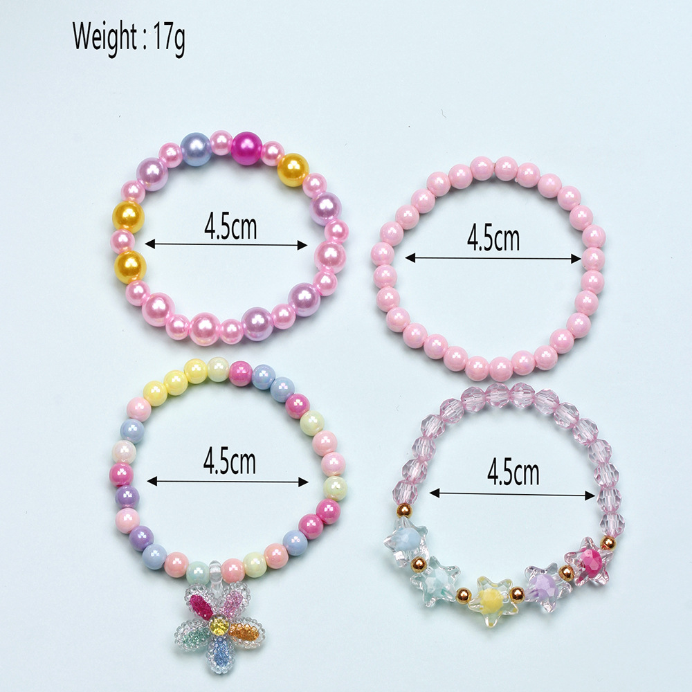 Lindo Estrella Flor El Plastico Con Cuentas Muchachas Pulsera display picture 6