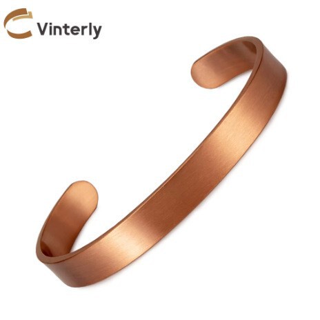 Cross-border AliExpress Amazon Neutral Pure Red Copper Bracelet Opening Adjustable Copper Simple Jewelry for Men and Women