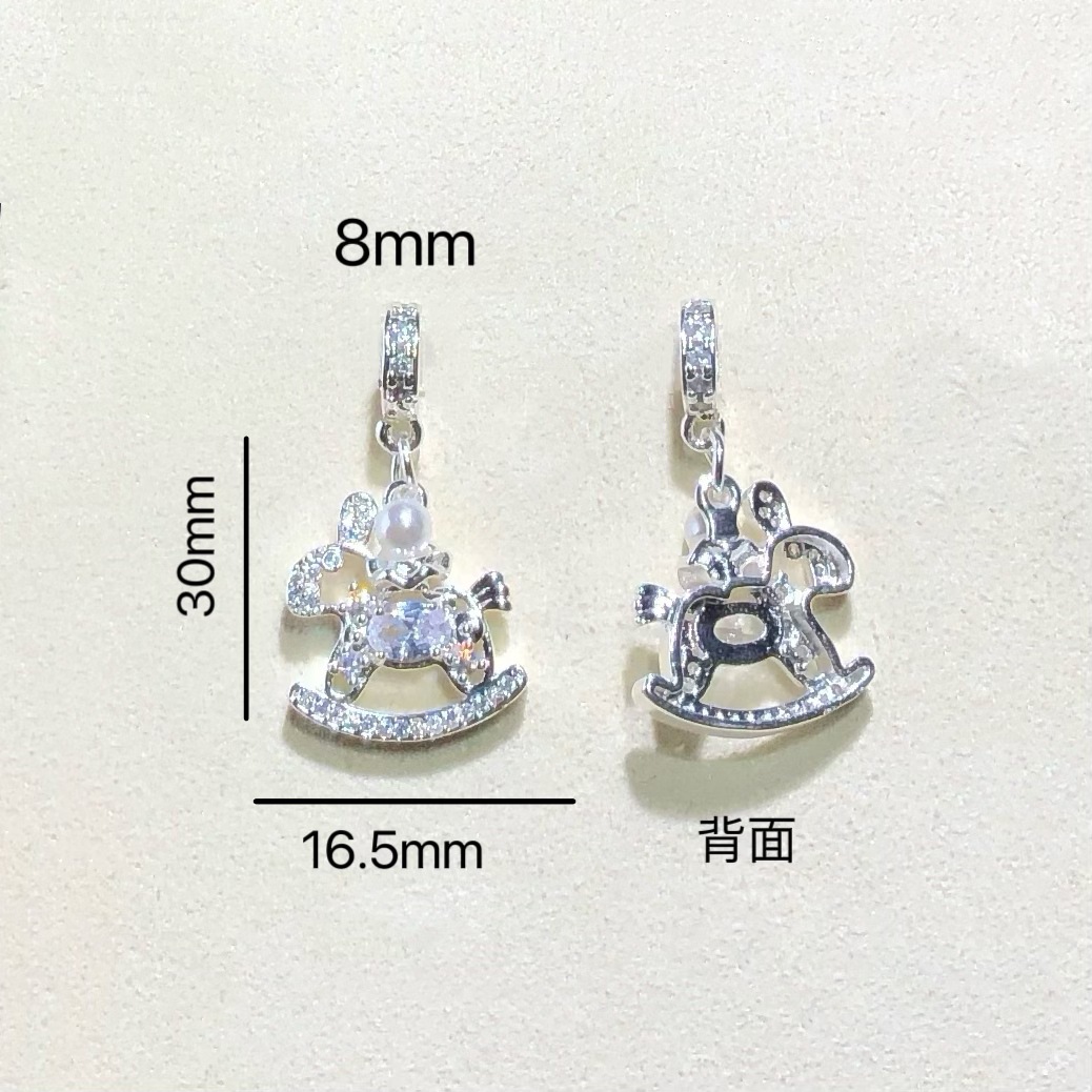 14K Gold-Plated Color-Preserving Crystal DIY Accessories Year of the Horse Zodiac Horse Pendant Chain Spacer Beads Bracelet Necklace Beaded Accessories