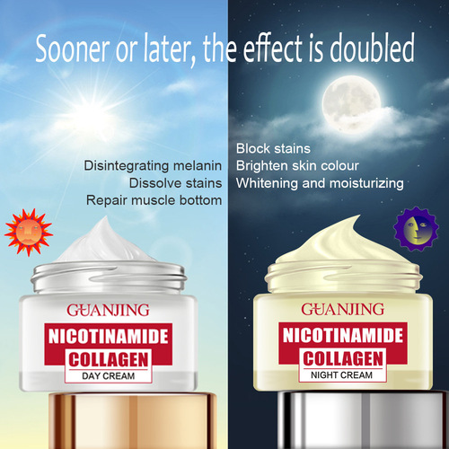Cross-border Niacinamide Morning and Night Cream Set Hydrating and Brightening Face Cream Shrink Pores Skin Care Products Wholesale Face Cream
