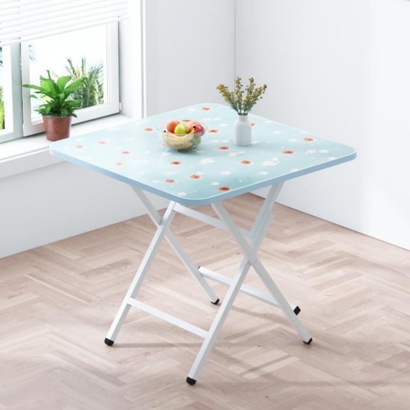 Mesa plegable, mesa de comedor casera, mesa de comedor portátil simple, mesa cuadrada de alquiler, mesa cuadrada simple de comedor