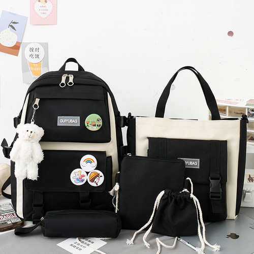 School bag for female junior high school students, lightweight primary school students, fresh and cute, girly-hearted, large-capacity backpack for grades three to five and six.